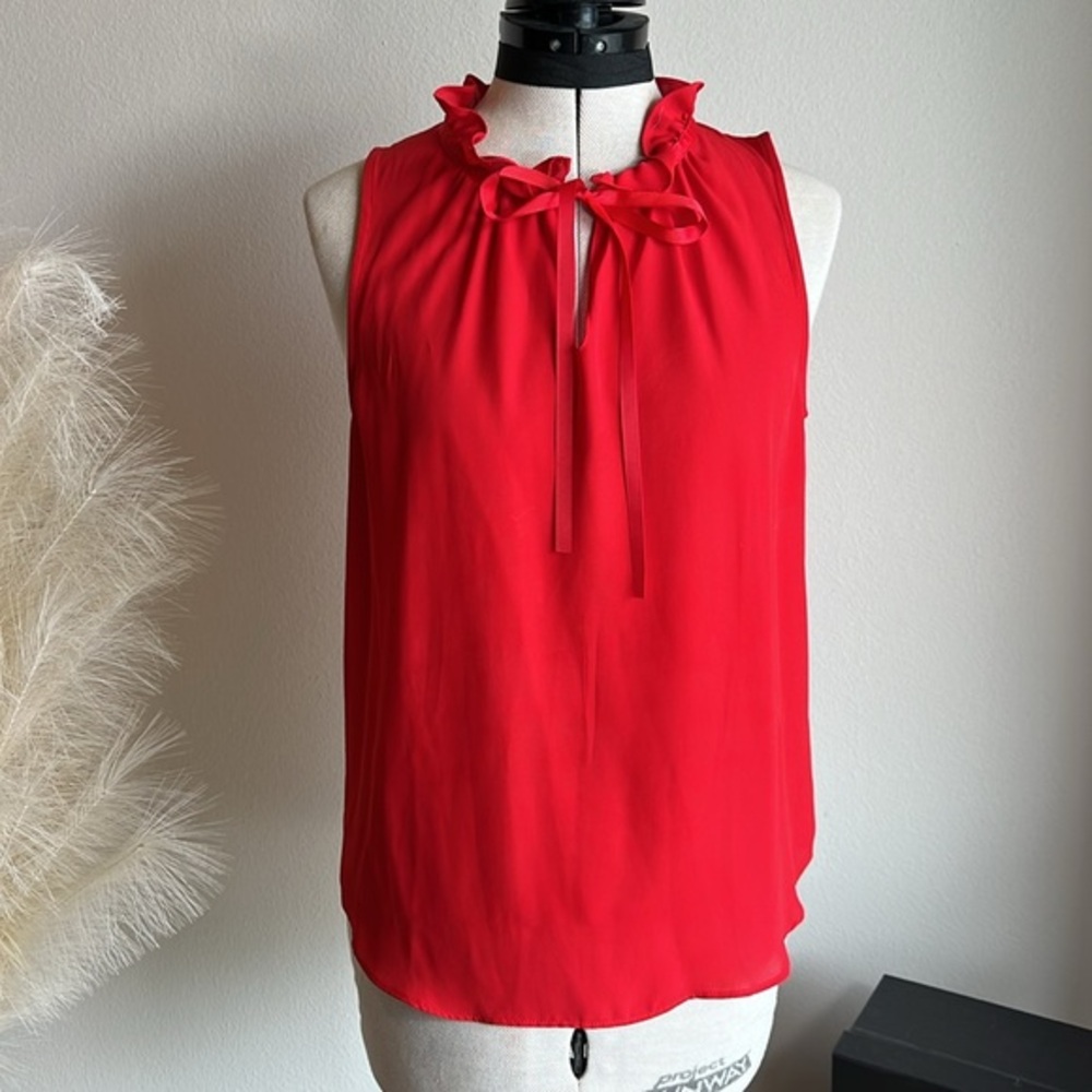 Cherry Red tie neck blouse coquette girl aesthetic